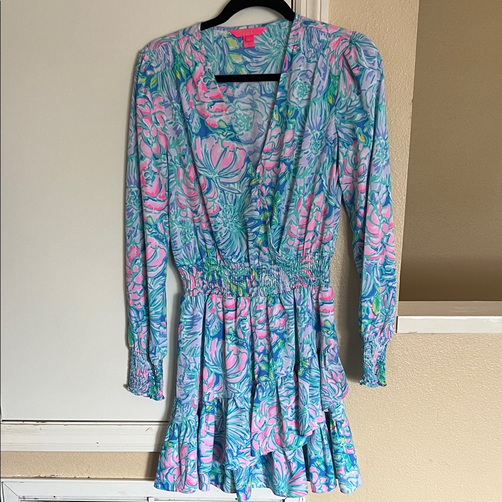 Lilly Pulitzer Blue and Pink Floral Dress
